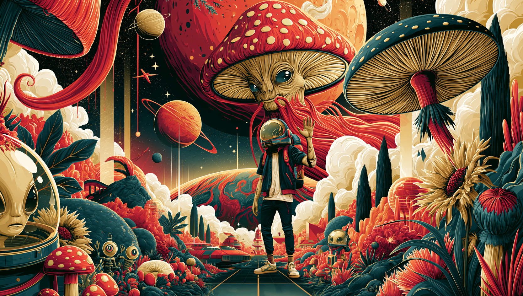 Digital Soup psychedelic megaphone artwork