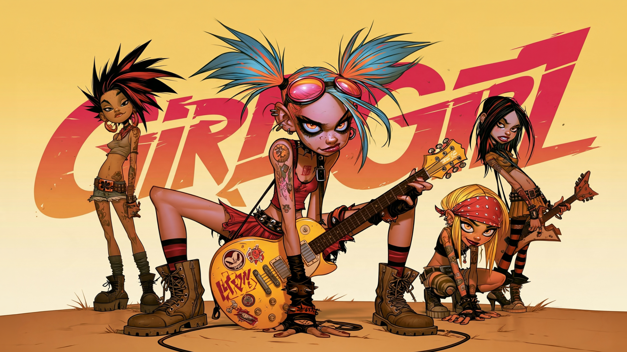 Alternate illustrated INK and BONES band artwork